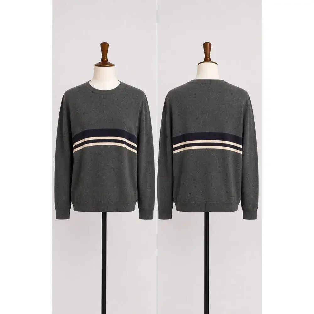 Vintage Abercrombie & Fitch Striped Crewneck Sweatshirt Large Korea